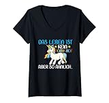 Damen Das Leben ist kein Pony-Hof - Pony - Einhorn - Süßes Pony T-Shirt mit V