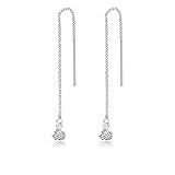 DTPsilver® KLEINE Ohrringe 925 Sterling Silber - Durchzieher Kette und Keltischer Knoten Ohrhänger - Kugel Knoten Durchmesser 4 mm - Länge: 75