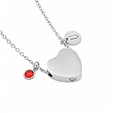 wcylj Asche Halskette Slider Design Plain Heart Urn Halskette Mit Gravur,Mein Engster Mensch Oder Haustier Memorial Schmuck