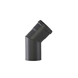 Kamino Flam Bogenknie schwarz, Winkel von 45°, Winkelrohr spezielll für Pelletöfen, Abgasrohr aus Stahl mit hitzebeständiger Senotherm® Beschichtung, geprüft nach Norm EN 1856-2, Maße: Ø ca. 80