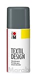 Marabu 17240006179 - Textil Design graphit, Dekorationsspray auf Acrylbasis, 150 ml, schnell trocknend, wetterfest, lichtecht, bedingt waschbeständig, zum kreativen Gestalten auf S