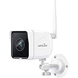 Wansview Überwachungskamera Aussen, WLAN IP Kamera 1080P Outdoor WiFi mit IP66 wasserdicht, Bewegungserkennung, Zwei Wege Audio, SD-Kartenslot, ONVIF und RTSP, funktioniert mit Alexa W6 Weiß