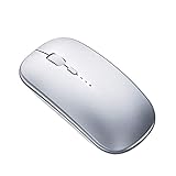 LDJ 2,4 G ergonomische kabellose Maus, tragbare optische Maus mit Power-Anzeige (Silber)