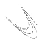 VALICLUD Multi- Schicht Legierung Stern Hosen Kette Dekoration Jeans Ketten Brieftasche Kette Hosen Kette Hip Hop Rock Punk Gothic Gürtel Kette Zubehör Schmuck Geschenk (Silber)