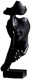 Ornaments Moderne Minimalistische Abstrakte Skulptur Handwerk Dekoration Wohnzimmer Weinschrank Schlafzimmer Zimmer Dekorationen Büro Deko Kunsthandwerk Kunstharz Moderne Kunststatue 28.5cm (Schwarz)