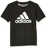 adidas Jungen Designed to Move Big Logo T-Shirt, Black/White, 176