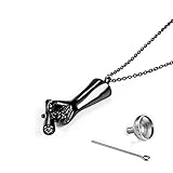 8K Gold-Plated Urn Box Pendant Titanium Steel Personalized Perfume Bottle Men and Women Necklace Pendant Hand-held Cigar Pet Urns Memorial Dog cat Urn (Color : A) (B)