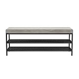 ZYTOSETR Einfache Montage Schuhbank, Schuhschrank 3-Tier Schuhregal mit gepolsterte Sitzfläche Sitzbanks Flur Schlafzimmer Wohnzimmer gepolsterte Sitzfläche mit Gitterablage, platzsp