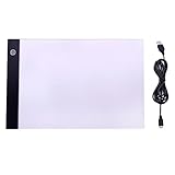 N / B A4 Ultradünner tragbarer LED-Lichtbox-Tracer, Lernzubehör für zu Hause für sensorisches Spielen - einstellbare Helligkeit - mit USB-Stromkab