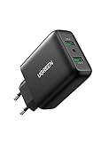 UGREEN 36W USB Ladegerät Schnellladegerät Quick Charge 3.0 2 Port Ladeadapter kompatibel mit Galaxy S10e S10 S9 S8 A51 A50 A40 A20e M20, Sony Xperia 10, Redmi Note8 Pro, Huawei P30 lite usw.(Schwarz)