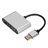 Fdit USB 3.0 auf HDMI VGA Adapter, USB 3.0 auf HDMI VGA Converter 1080P HDMI und VGA Sync Output Support für Win XP/7/8 und für Mac OS
