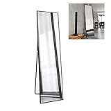 Standspiegel mit Ablage 40 x 140cm Mirror Wandspiegel Schwarz Garderobenspiegel Ganzkörperspiegel Spiegel Groß Schminkspiegel frei stehend oder an der Wand montiert stab