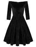 schwarz Rockabilly Kleid Swing Kleid mit ärmeln Rockabilly Damen Vintage Retro Kleid CL784-3 XL