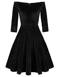 schwarz Rockabilly Kleid Swing Kleid mit ärmeln Rockabilly Damen Vintage Retro Kleid CL784-3 XL
