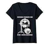 Damen Drums Drummer Punk Rockstar Vintage Nonn Playing Percussion T-Shirt mit V