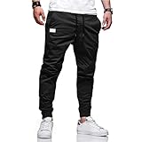 Mingfa.y Leinenhosen Herren Freizeithose Lang Leichte Sommerhose mit Kordelzug Elastische Taille Jogginghose Atmungsaktive Hose Herren Baumwolle Stretch Outdoor Freizeithose mit T