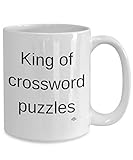 NA Kreuzworträtsel-Becher, Kaffeetasse, Tasse, König der Kreuzworträtsel, Geschenk für Kreuzworträtsel-Liebhaber Einzigartiges Geschenk Neuheit Keramik-Kaffeetasse Teetasse - Weiß