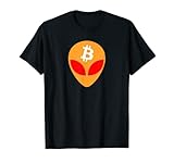 Bitcoin Alien Krypto rote Augen T-S