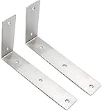 Yclty Winkel Regal Halterungen, Regalträger aus Edelstahl L Winkel Regal 90 Grad Winkelverbinder Bodenträger Wandregal Regalwinkel,für Bücher Wohnzimmer Büro Küchen,2 STK (Size : 175x105mm)
