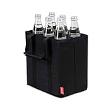 achilles Flaschentasche, Bottle Bag für 6 x 1,5 Liter Flaschen, Bottlebag, Tragetasche mit Trennwänden für Flaschen, Autobox, Einkaufstasche mit 6 Fächern, schwarz, 25 cm x 17 cm x 27