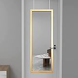 Koonmi Türspiegel zum Einhängen 35×122cm aus HD Glas Ganzkörperspiegel mit Haken für Flur, Garderoben, Badezimmer und Schlafzimmer, G