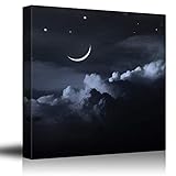 Sailground Leinwandbild, Motiv Segeltau, Sonoran Wüste bei Sonnenuntergang, Wanddekoration, gerahmt, aufhängfertig, für Wohnzimmer, Büro, Küche Art Deco 16' Wx16 L(40x40cm) Crescent Moon and S