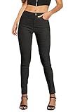 femiss Mädchen Navy Blau Schwarz Grau Schulhose Frauen Arbeit Büro Skinny Stretch Hose, Anthrazit mit Taschen, 36