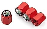 4 Stück Rad Reifen Ventilkappen für Alfa Alpha Romeo 159 147 156 Giulietta 147 159, Staubschutz-ventildeckel mit Dichtungsring, Wasserdicht Staubdicht Anti Rost R