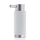 blomus -ARA- Seifenspender aus Polystone / Edelstahl, Moon-Grey, Seifendosierer in edler Optik, hochwertige Verarbeitung, exklusives Badaccessoire (H / B / T: 17 x 6 x 8 cm, Moon-Grey, 68971)