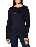 Tommy Hilfiger Damen Langarmshirt Regular Hilfiger C-NK Tee LS Desert Sky - dunkelblau - XL