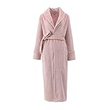 Dongxiao Bademantel Frauen Robe Coral Fleece Bademantel Leichte Langarm Weiche Winter Warm für Hotel Badezimmer (Color : Pink, Größe : XLarge(XL))