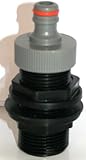AMTDVN_99 Tankdurchführung mit Überwurfmutter 1' + Stecker für Gardena, IBC-Container-Zubehör-Regenwasser-Tank-Adapter-Fitting