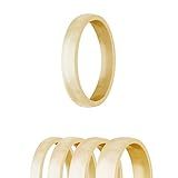 Ring - Edelstahl - 4 Breiten - Matt - Gold [35.] - Breite: 4mm - Ringgröße: 60