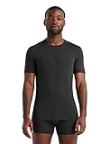 Icebreaker Herren Funktionsshirt Anatomica SS Crewe Unterhemd, grau-Jet Heather/Black, XX-Larg