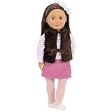 Our Generation BD31022Z Original Puppe, Sienna, 46 cm große Stehpuppe, lange braune Haare, braune Augen, Schlafaugen, elegantes Outfit, 9 teiliges-S