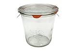WECK Einmachglas 580 ml mit Deckel 100 mm inkl. Dichtungen und Clip