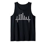 Shanghai Skyline Herzschlag China Fan EKG Ich Liebe Shanghai Tank Top