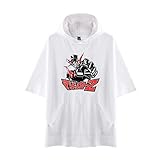 Mazinger Z Herren Alle Baumwolle Kurzarm Lose Casual Kurzarm T-Shirt Lässige Tuniken Kurzarm Top Basic Kurzarm Top Lose Baumwolle Kurzarm Tshirt (Color : White02, Size : XS)