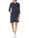 Amazon Essentials Long-Sleeve Banded Collar Shirt Dress Hemd, Marineblau, XL