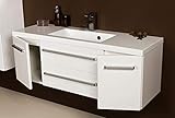 Quentis Badmöbel Genua, Breite 120/ Tiefe 39 cm, Waschbecken und Unterschrank, weiß glänzend, Waschbeckenunterschrank