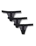 Amazon-Marke: Iris & Lilly Damen Tanga aus Spitze, 3er-Pack, Schwarz (Black), XL, Label: XL