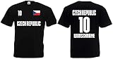 Czech Republic Herren T-Shirt mit Wunschname-Wunschnummer EM 2020 Trikot Look Schwarz M