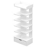 OUMIFA Schuhregal Platzsparendes Mehrschicht-Schuhregal for Zuhause Schuhschrank Vertikales Lagerregal Multifunktionslager 3 Farben 3 Größen Metall Schuhregal (Color : White, Size : 91cm high)