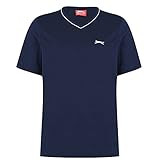 Slazenger Herren V-Ausschnitt T Shirt Kurzarm Tee Top Bekleidung Blau XXXXL