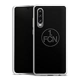 DeinDesign Silikon Hülle kompatibel mit Huawei P30 Case weiß Handyhülle Logo 1. FCN 1. FC Nürnberg