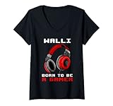 Damen Walli - Born To Be A Gamer - Personalisiert T-Shirt mit V