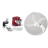 Bosch Küchenmaschine MUM Serie 2 MUMS2ER01, Edelstahl-Schüssel 3,8 L, 700 W, rot & Bosch Kartoffelpuffer-Rösti-Scheibe MUZ45KP1, Wendescheibe, spülmaschinengeeig