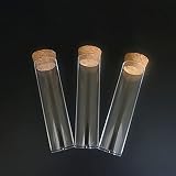 LIXIAONMKOP Laborflaschen 12pcs / Lot 25x95mm Labor Flache untere Kunststoffprüfrohre Probenschale Packungsrohr mit Korkstopfen Werkzeug