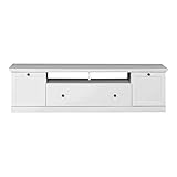 trendteam Wohnzimmer Schrank Lowboard TV-Schrank Baxter, 177 x 49 x 41 cm in Weiß Dekor im L