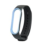 sghjfj Intelligentes Uhrenband for Xiaomi MI-Band 5 zweifarbig TPE. Ersatzgurtarmband. (Color : Black+Blue)